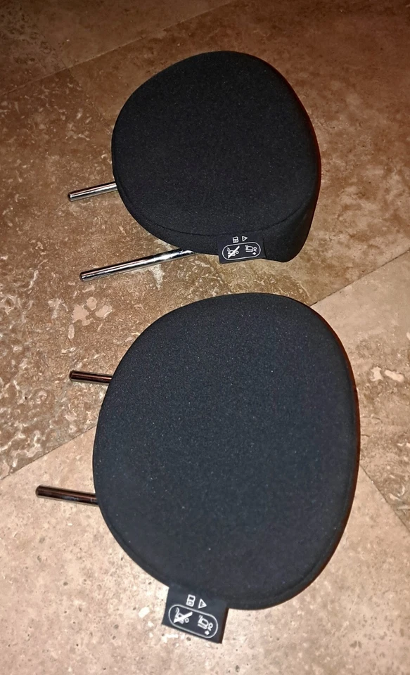 2007-2013 Mini Cooper Rear Seat Head Rest Cloth Set of 2 Black 2008 2009 2010 - Image 4 of 4
