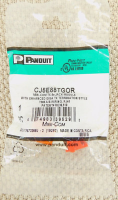 CJ5E88TGOR Panduit Mini-Com UTP RJ45 Cat 5e TG Jack Module - Orange