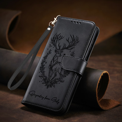 Strap Leather Deer Wallet Phone Case for OPPO Realme 13 12 11 10 7 5 C63 C55 C15