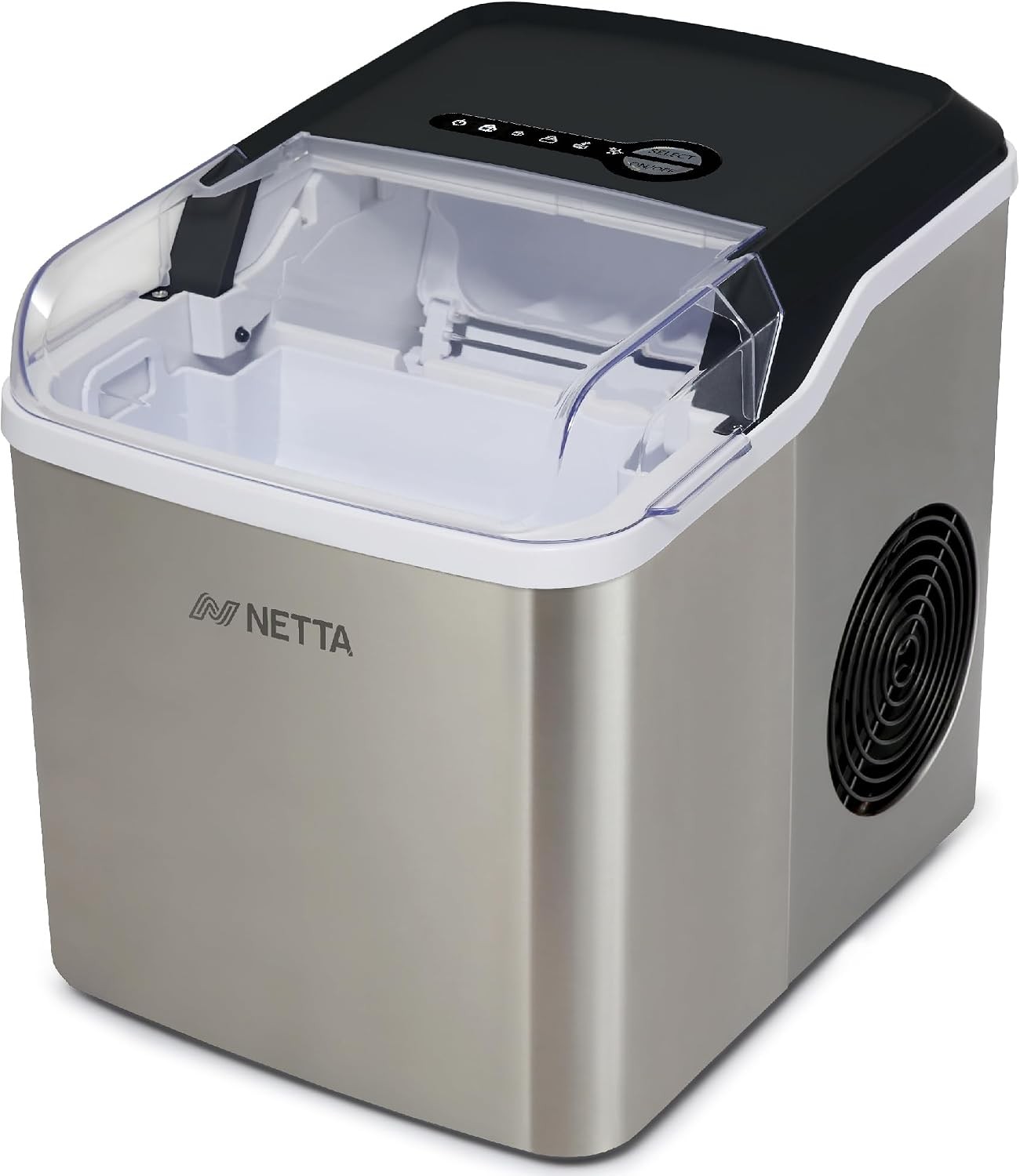 Ice Maker Machine Countertop 12kg/24hr 1.8L Tank No Plumbing Stainless Steel