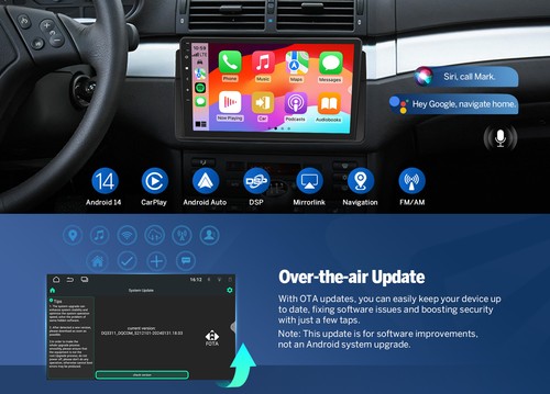 Eonon E46X7 9" Android Auto 14 Car Play Stereo Radio GPS System WiFi For BMW E46 - Picture 6 of 22