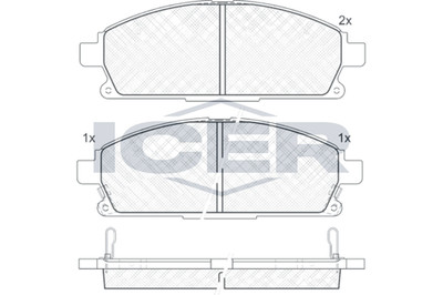 Bremsbelagsatz Vorne Akebono-System für Infiniti Q45 I II Fy33 QX4 ab 92->