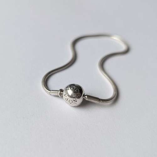 Pandora Essence Snake Chain Bracelet Retired RARE Sterling silver 7.5"