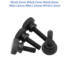 Black 4.8 Steel Knurled Thumb Screws M3 M4 M5 M6 M8 M10
