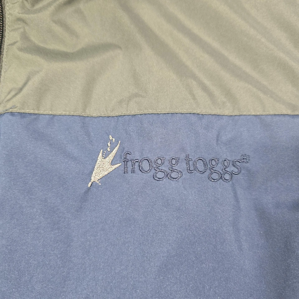 Frogg Toggs Jacket Mens Small Medium Blue Gray Full Zip Hooded River Toadz Pack - Image 3 of 4