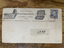 Leach Roaster Baker Co Paxton Il Hardware Advertising Cover Antique Envelope Leach Roaster Baker Co Paxton Il Hardware Advertising Cover Antique Envelope