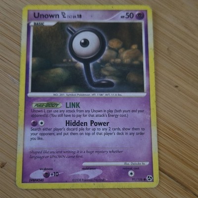 Pokémon TCG Unown [L] 91/106 Great Encounters Basic 50HP Common English