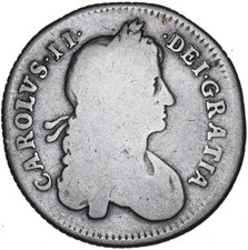 1663 Shilling - Charles II British Silver Coin