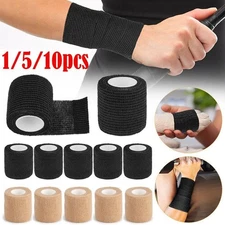 5/10PCS Tattoo Self Adhesive Bandage Wrap Grip Cohesive Elastic Tape 2" x 5yds