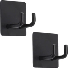 Adhesive Hooks, Bathroom Wall Towel Hooks, Black Stick Shower Razor Holder, Stai