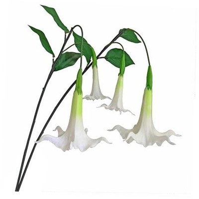 PCS Artificial Datura Flowers Fake Real Touch Long Stems PU Lily 2 White
