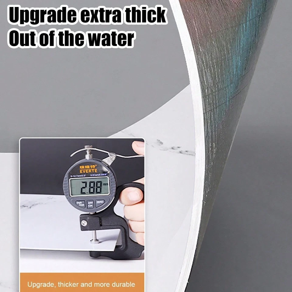 100x Self-Adhesive Marble Tiles Wall Sticker Stick On Kitchen Bathroom Home Deco - Image 4 of 4