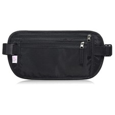 Reise-Geldgürtel Bauchtasche mit RFID Blocker  Nylon Schwarz