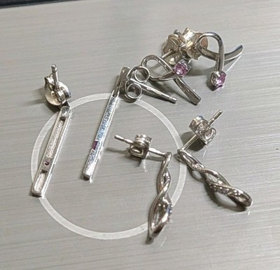 2,77 g Weißgold & Diamanten Edelsteine Ohrringe Schmuck 3 Sets ATEMBERAUBEND SELTEN