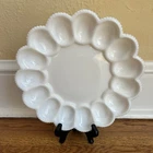 Vintage Indiana Milk Glass Hobnail Egg Tray Plate 15 Eggs Rare Read*