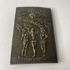 VTG Coca-Cola Company Brass Belt Buckle Feel On Top Of The World Lewis Buckle