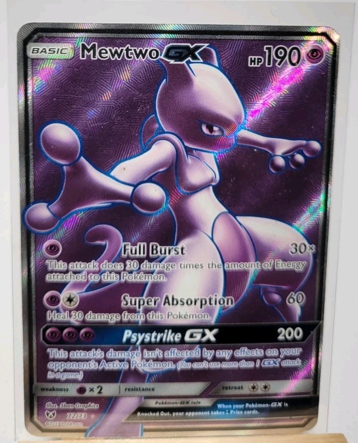 The Pokémon Company Mewtwo GX Full Art Holo Ultra Rare 72/73 Shining Legends EN