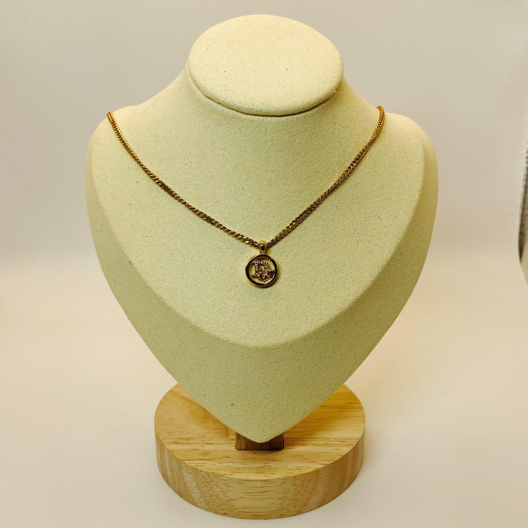 Vintage Christian Dior Trotter Logo Pendant Necklace from Japan