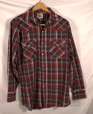 Ely Cattleman Western Pearl Snap Shirt Men's Medium Striped Vintage Ranch wear