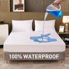 100 Waterproof Mattress Protector Quilted Mattress Pad Cover Breathable Fitted