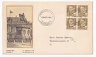 STAMP DENMARK  "FREDERIK DEN 9TH" 90 ORE 1953 FIRST DAY COVER BLOCK OF 4