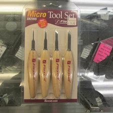 Flexcut 4 Micro Skews Carving Set Cutting MT200 Woodcarving