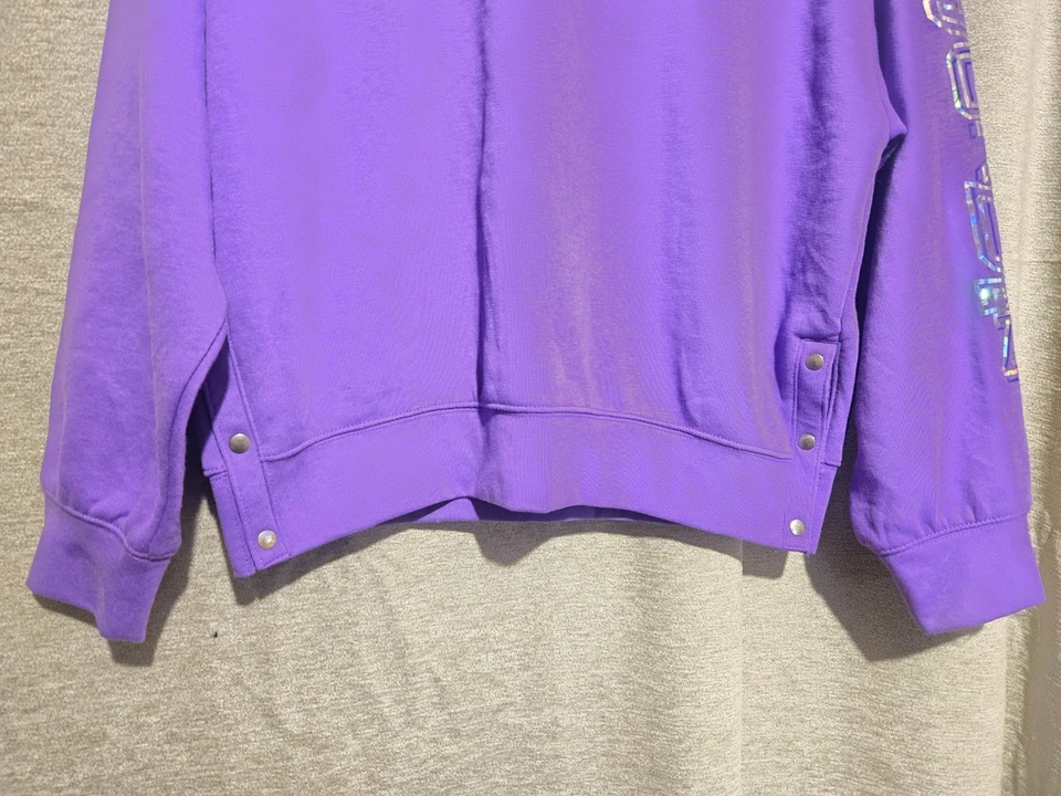 Girls Jordan Take Flight Snap Crew Neck Purple Sweater Size XL  - Image 4 of 4