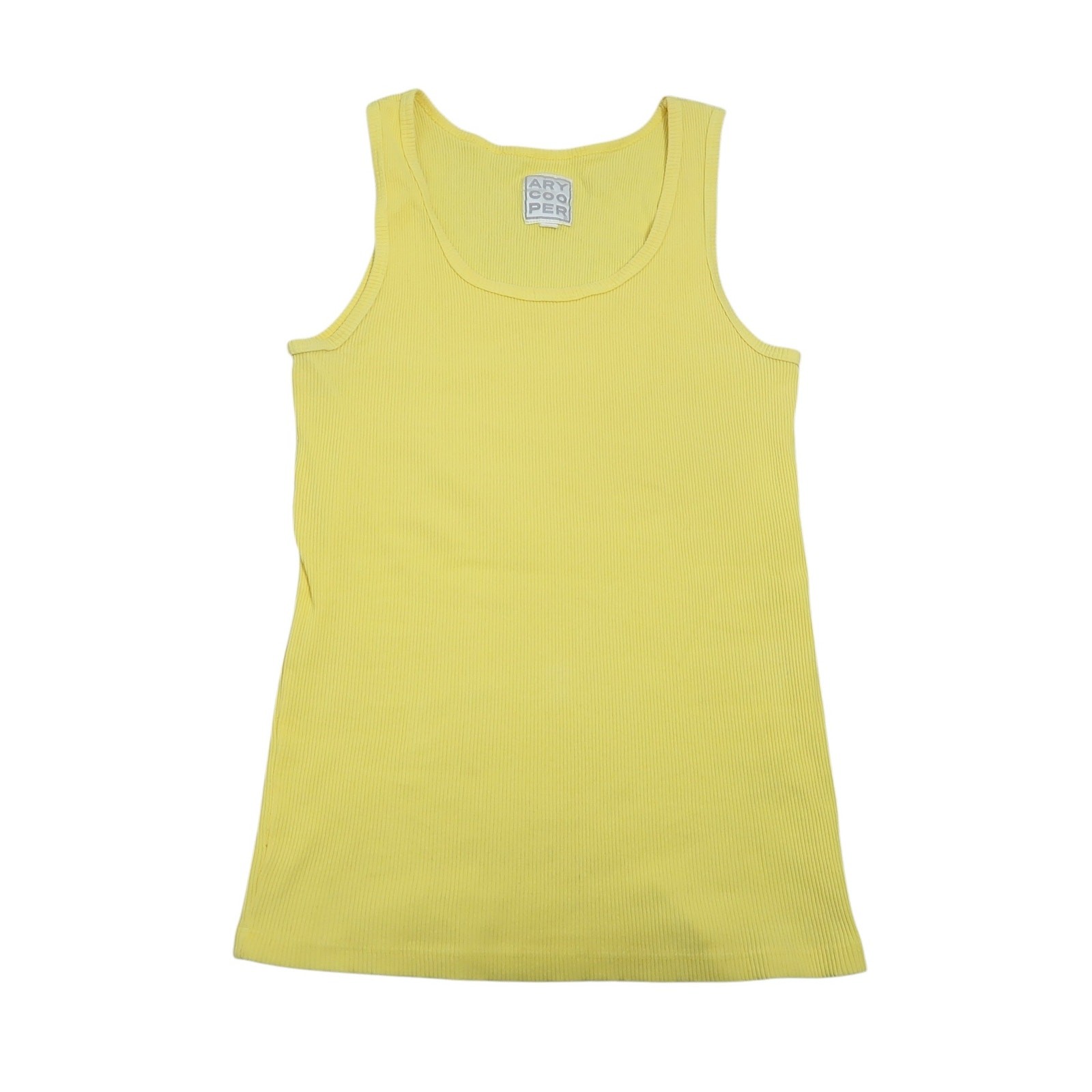 Vintage 90s Ary Cooper yellow ribbed knit tank top M