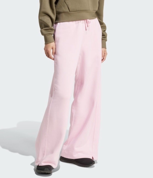 Adidas Fleece Loose Wide-Leg Pink Pants Women’s size Large