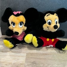 Vintage Mickey and Minnie Mouse Mini Plush Set