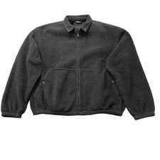 Vintage Polo Ralph Lauren Mens Gray Zip-Up Fleece Bomber Jacket Made In USA - XL