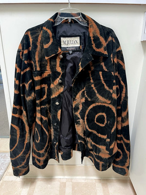 Wilson's M.Julian Leather Suede Jacket  tye dye black and rust Men s Xl