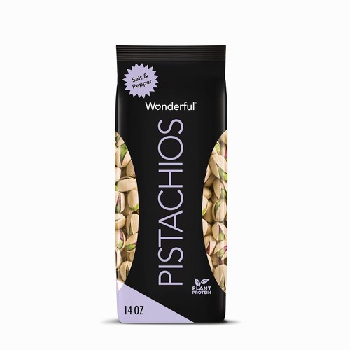 Wonderful Pistachios In Shell, Salt & Pepper Flavored 14 Ounce (Pack of 1)