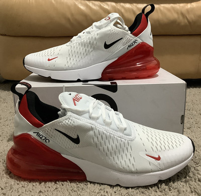 Nike Air Max 270 White/Black-University Red Cushioned Low Top BV2523-100