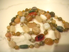 Vintage Multi-Stone Agate Beggar Bead Necklace, Bracelet & Earring Set — listing 4