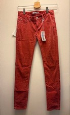PATRIZIA PEPE Red Skinny Pants Cotton Blend Embroidered Pockets