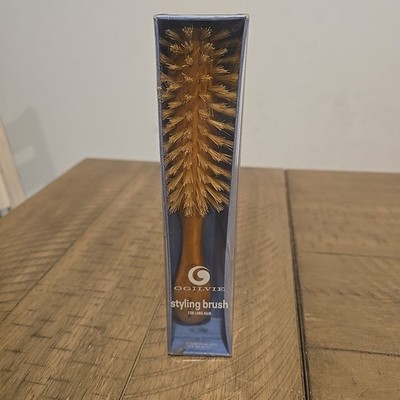 Vintage Ogilvie Professional Pure Boar Bristle ''Style G'' Brown Wooden Hair Brush