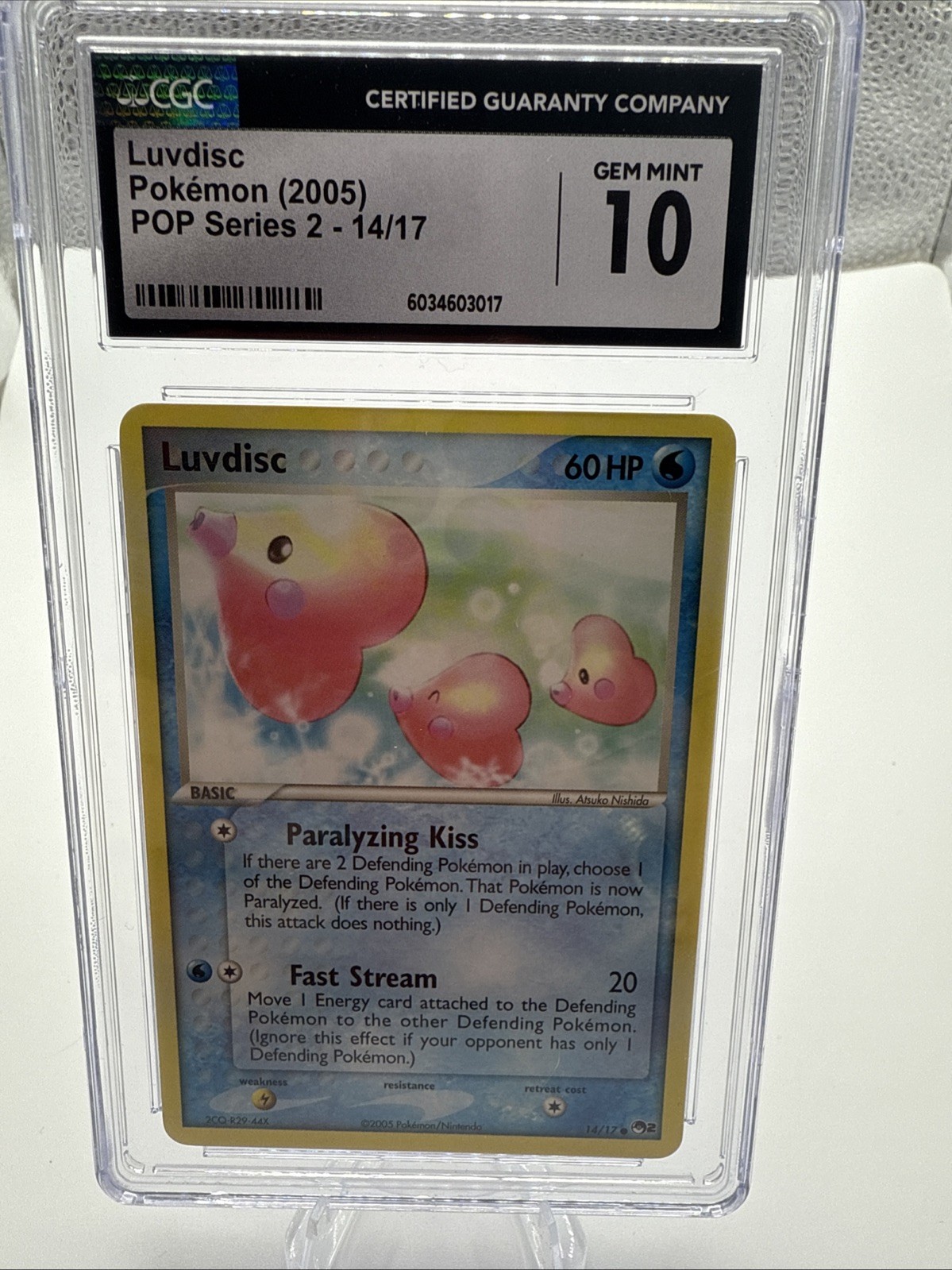 Luvdisc 14/17 2005 Pokemon POP series 2 CGC Gem Mint 10