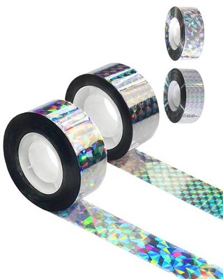 656 FT Bird Scare Tape Ribbon, 2 Pcs Deterrent Visual Reflective Tape Keep Away