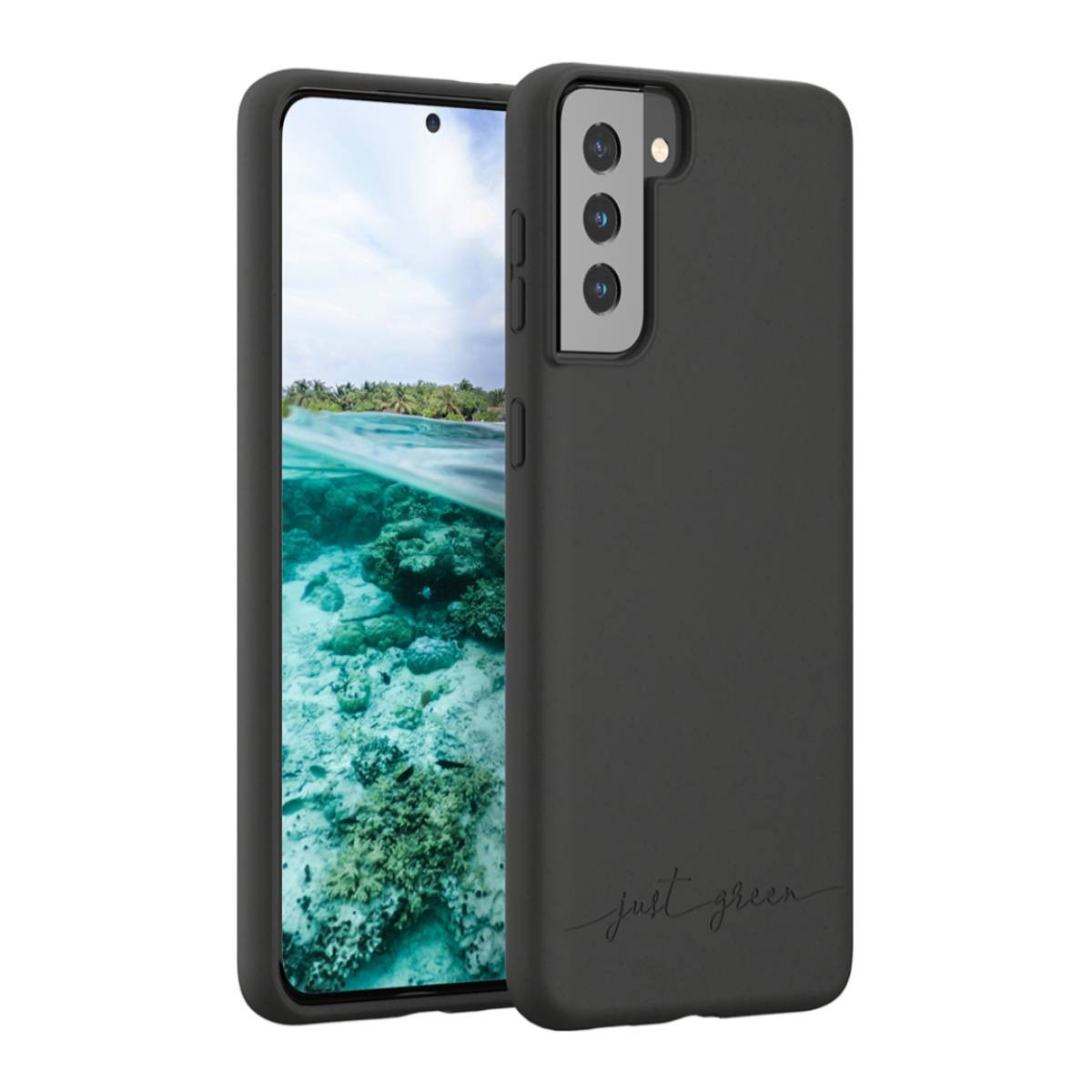 Coque Galaxy S21+ 5G Just Green Natura protège des chutes sans polluer