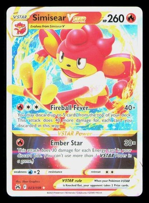 Simisear VSTAR Holo Ultra Rare SWSH: Crown Zenith 023/159 NM