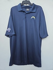 Nike Dri-Fit NFL Los Angeles Chargers Golf Polo Shirt Mens Size 2XL Navy Blue