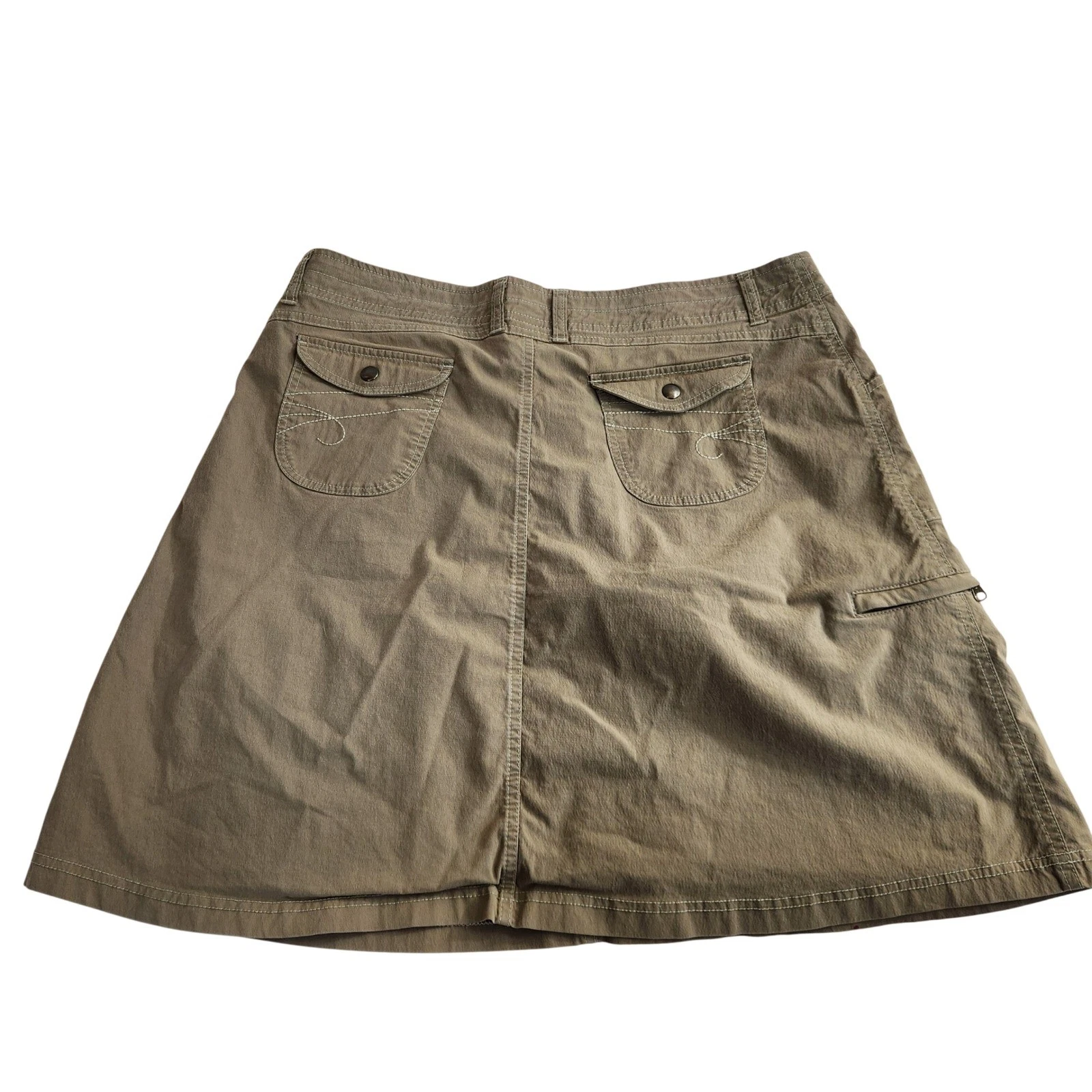 Kuhl Women Khaki Tan Cargo Utility Skirt Hiking Outdoor Size 14 Gorpcore