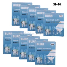 50PCS Dental Diamond Burs for High Speed Handpiece Turbine FG Bur 1.6mm SI-460