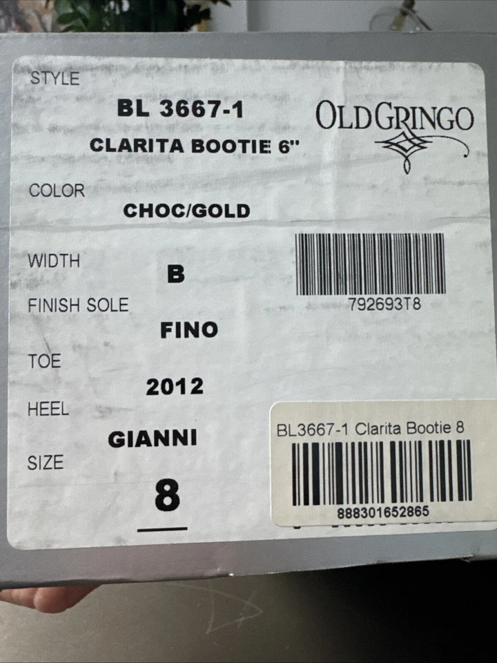 Nuevo con etiquetas Botas Old Gringo Clarita Botín Tachonado Vaquero Occidental Chocolate Dorado 8 Foto 4 de 4