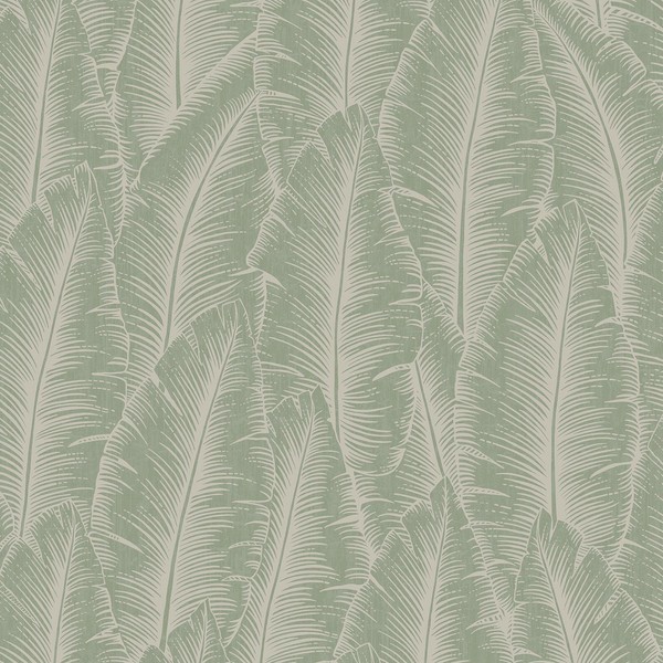 Grandeco Palmenblatt Tapete A68503 SalbeigrüN Metallic Texturiert Botanik-image