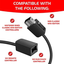 10FT Extension Cable Cord  Nintendo SNES NES Mini Classic Edition Controller