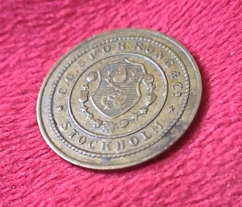 Exonumia de latón token SUECIA, ESTOCOLMO C.C SPORRONG & CO - Imagen 3 de 4