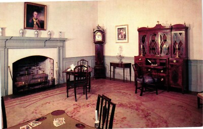 The Parlour Stratford Hall Westmoreland County Virginia Vintage Postcard c1960