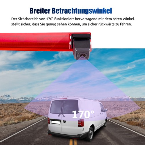 ESSGOO 3.Bremsleuchte Rückfahrkamera Mit Monitor 7 Zoll Für VW Transporter T5 T6 - Bild 7 von 12